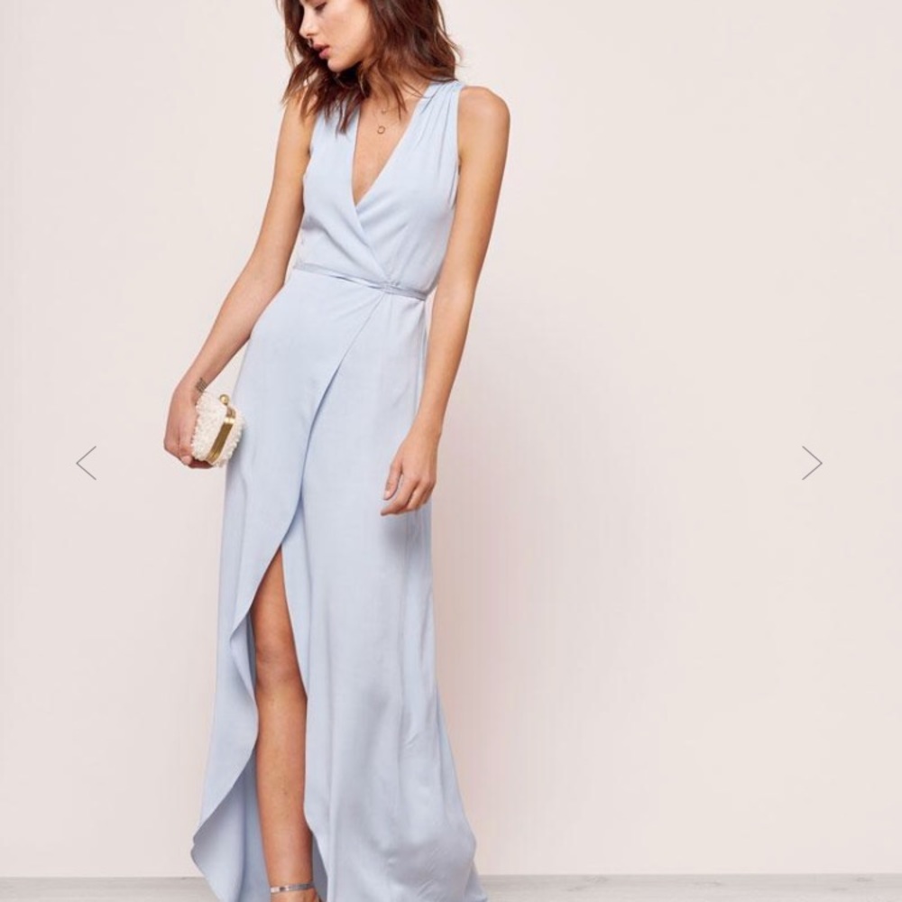 Maxi wrap dress, sky blue